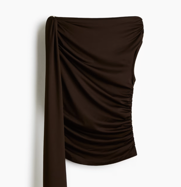 Draped one-shoulder top